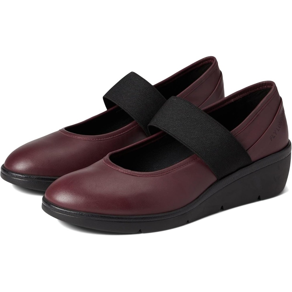 Fly London Womens Burgundy Leather Mary Jane Wedge Shoes 601547005 Size 39